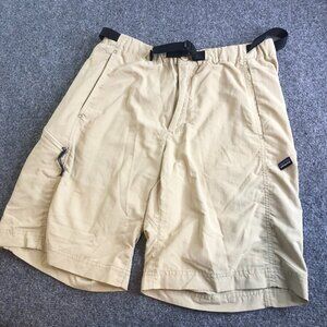 Patagonia Hiking Shorts Mens Medium GI III Tan Nylon Pockets Belted